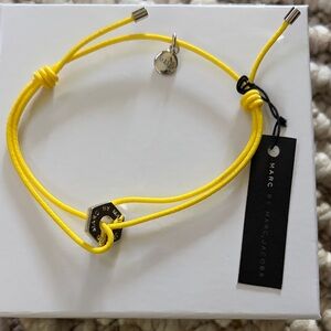 Marc by Marc Jacobs Bright Yellow Cord Bracelet with Silver-Tone Logo Charm